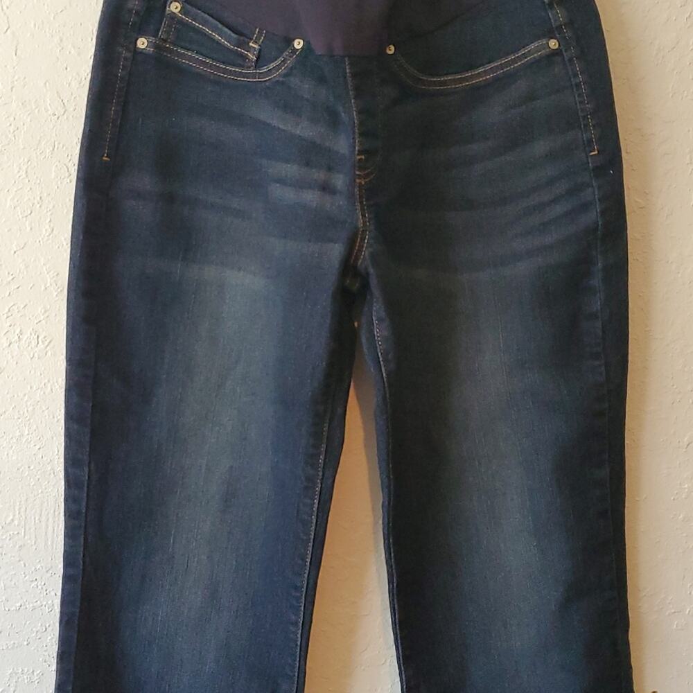 Levi's Signature Women's Size Large Maternity Slim Boyfriend Blue Denim Jeans - Picture 4 of 7